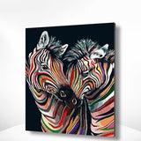 Schilderen op nummer Gekleurde Zebra's-Painting Expert