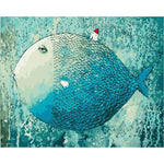 Schilderen op nummer Vis met Huisje-Painting Expert