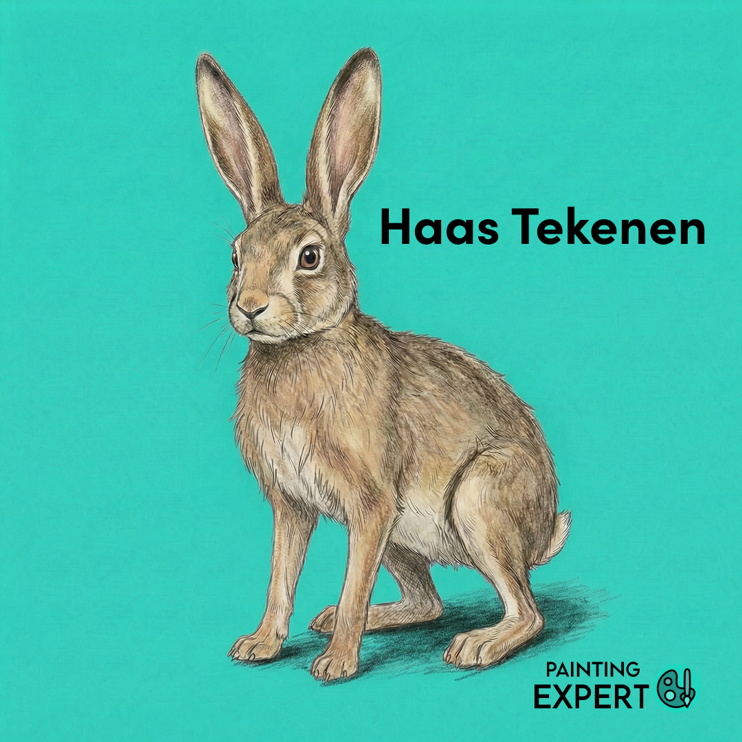 Haas leren tekenen stap voor stap