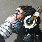 Diamond Painting Aap met Koptelefoon