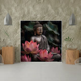 Diamond Painting Boeddha met Lotusbloem