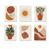Boho Lijn Kunst & Natuur - Schilderen op Nummer Mini Set van 6