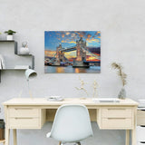 Schilderen op nummer Bridge of Londen met Zonsondergang