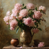 Diamond Painting Brocante Roze Pioenen