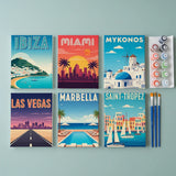 De Global Getaway-collectie - Schilderen op Nummer Mini Set van 6