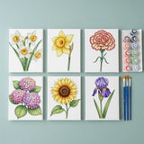 De taal van bloemen - Schilderen op Nummer Mini Set van 6