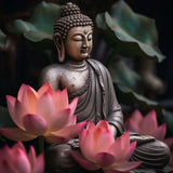 Diamond Painting Boeddha met Lotusbloem