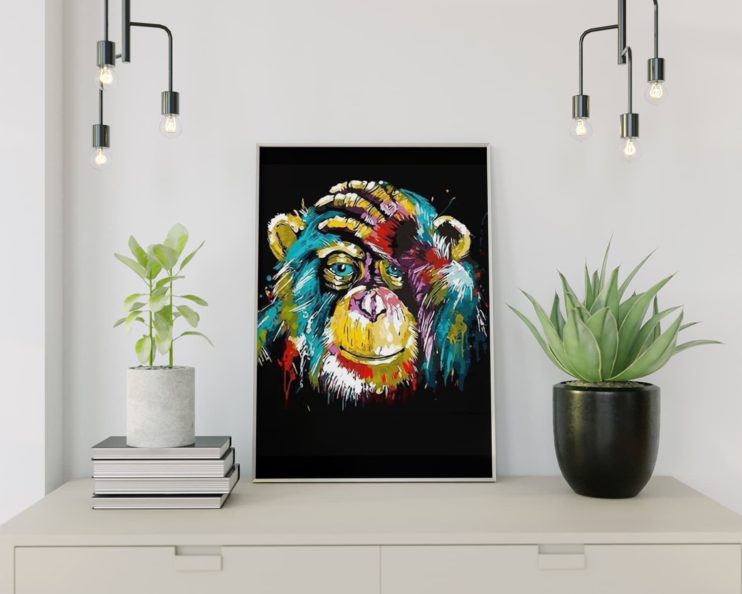 Diamond Painting Gekleurde Aap