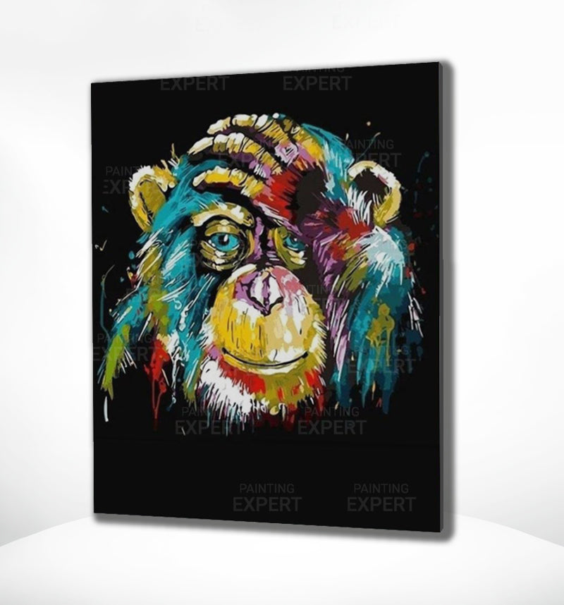 Diamond Painting Gekleurde Aap