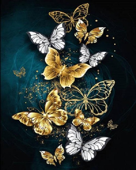 Diamond Painting Gouden Vlinders
