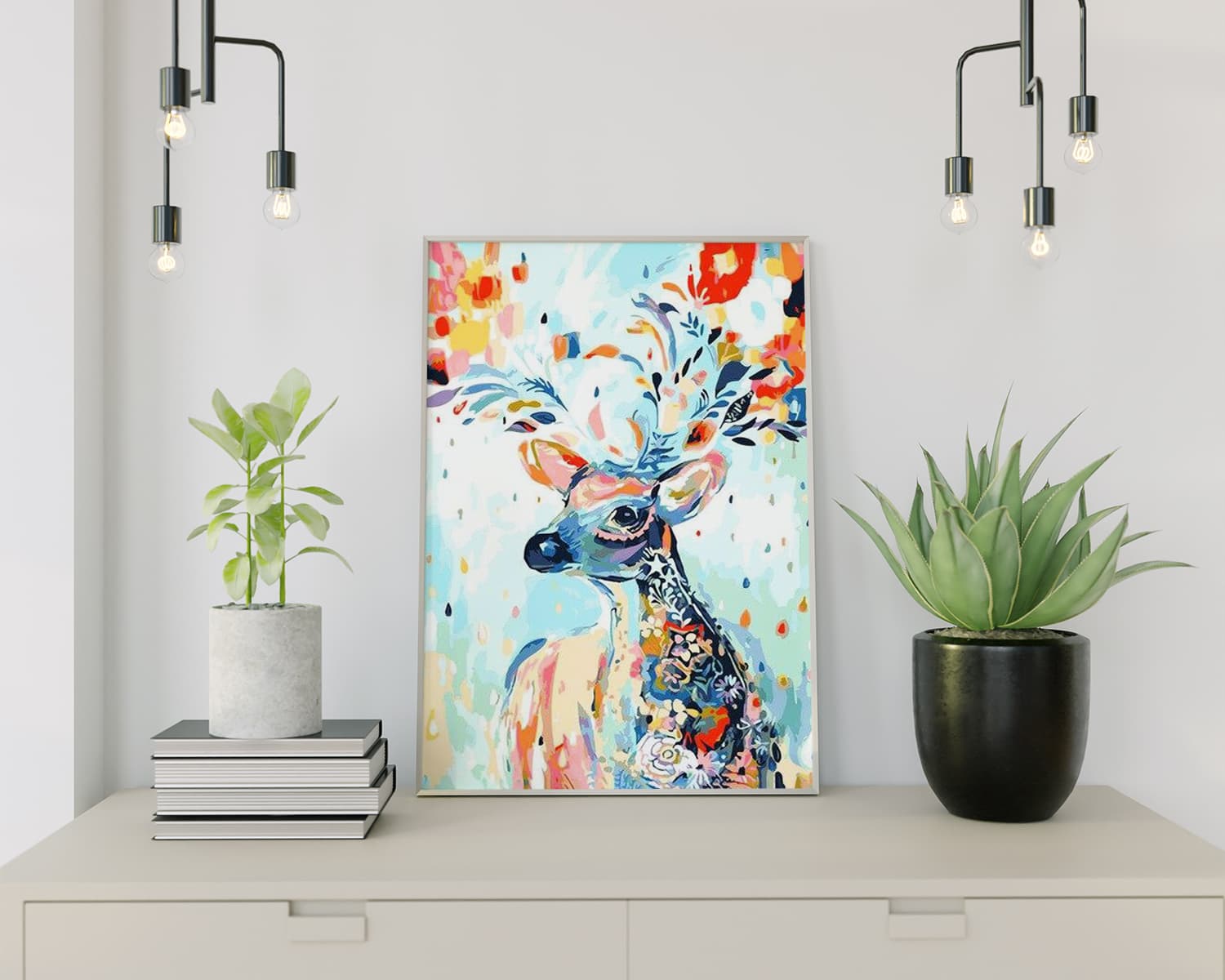 Diamond Painting Hert met Bloemen