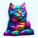 Diamond Painting Kleurrijke Kat