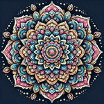 Diamond Painting Mandala Roze/Blauw/Geel