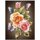 Diamond Painting Roos met Vlinders