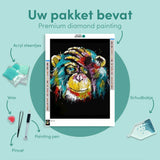 Diamond Painting Gekleurde Aap