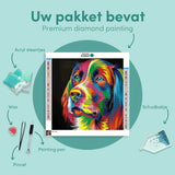 Diamond Painting Gekleurde Labrador