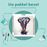 Diamond Painting Gekleurde Olifant