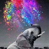 Diamond Painting Gekleurde Olifant