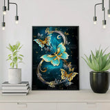 Diamond Painting Gouden en Blauwe Vlinders