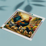 Diamond Painting Haan, Kippen en Kuikens
