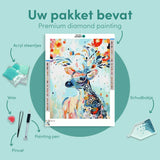 Diamond Painting Hert met Bloemen