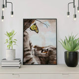 Diamond Painting Kat en een Vlinder