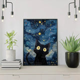 Diamond Painting Kat in de Nacht