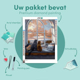 Diamond Painting Katten voor het Raam