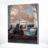 Diamond Painting Katten voor het Raam