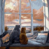 Diamond Painting Katten voor het Raam