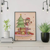 Diamond Painting Kerst, Vrouw en Hond