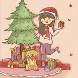 Diamond Painting Kerst, Vrouw en Hond