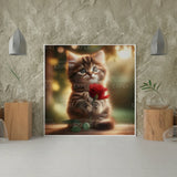 Diamond Painting Kitten met Rode Roos