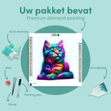 Diamond Painting Kleurrijke Kat