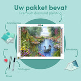 Diamond Painting Landschap met Zwanen