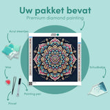 Diamond Painting Mandala Roze/Blauw/Geel