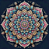Diamond Painting Mandala Roze/Blauw/Geel