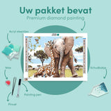 Diamond Painting Olifant en Giraffe