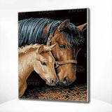 Diamond Painting Paard en Veulen