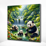 Diamond Painting Panda's bij het Meer