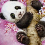 Diamond Painting Panda met Bloemen