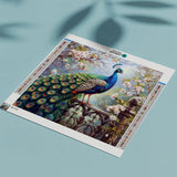 Diamond Painting Pauw op het Hek