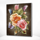 Diamond Painting Roos met Vlinders