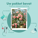 Diamond Painting Roze Rozen Boeket