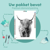 Diamond Painting Schotse Hoogelander Zwart