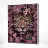 Diamond Painting Tijger met Bloemen