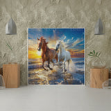 Diamond Painting Twee Paarden