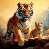 Diamond Painting Twee Tijgers