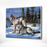 Diamond Painting Twee Wolven