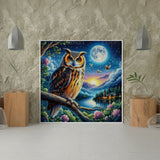 Diamond Painting Uil in de Nacht